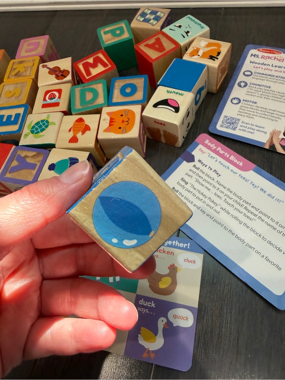 Ms. Rachel Multicolor Wooden Alphabet & Number Block Learning Set Activity Cards - Picture 10 of 10
